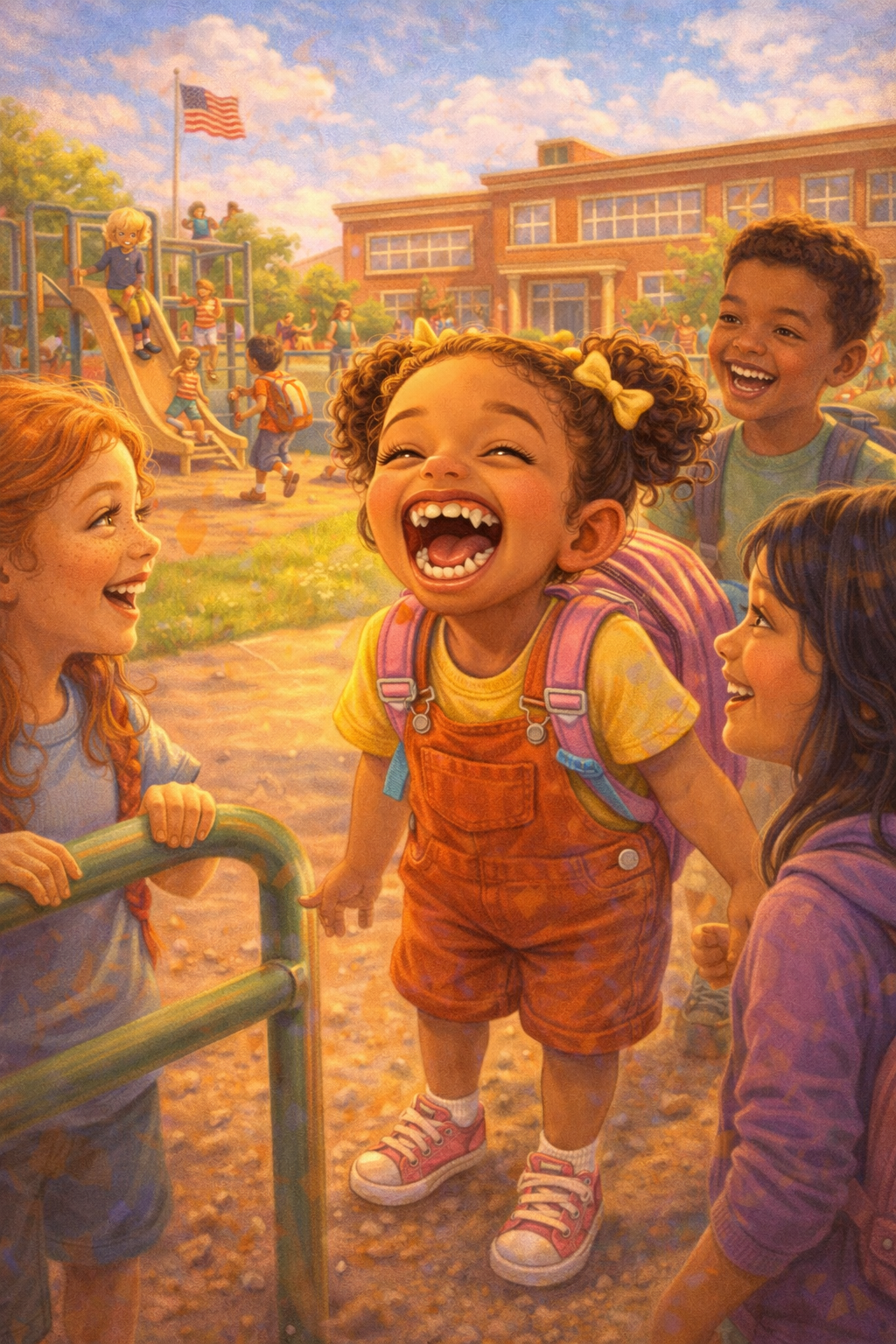 Children reading in warm sunlight